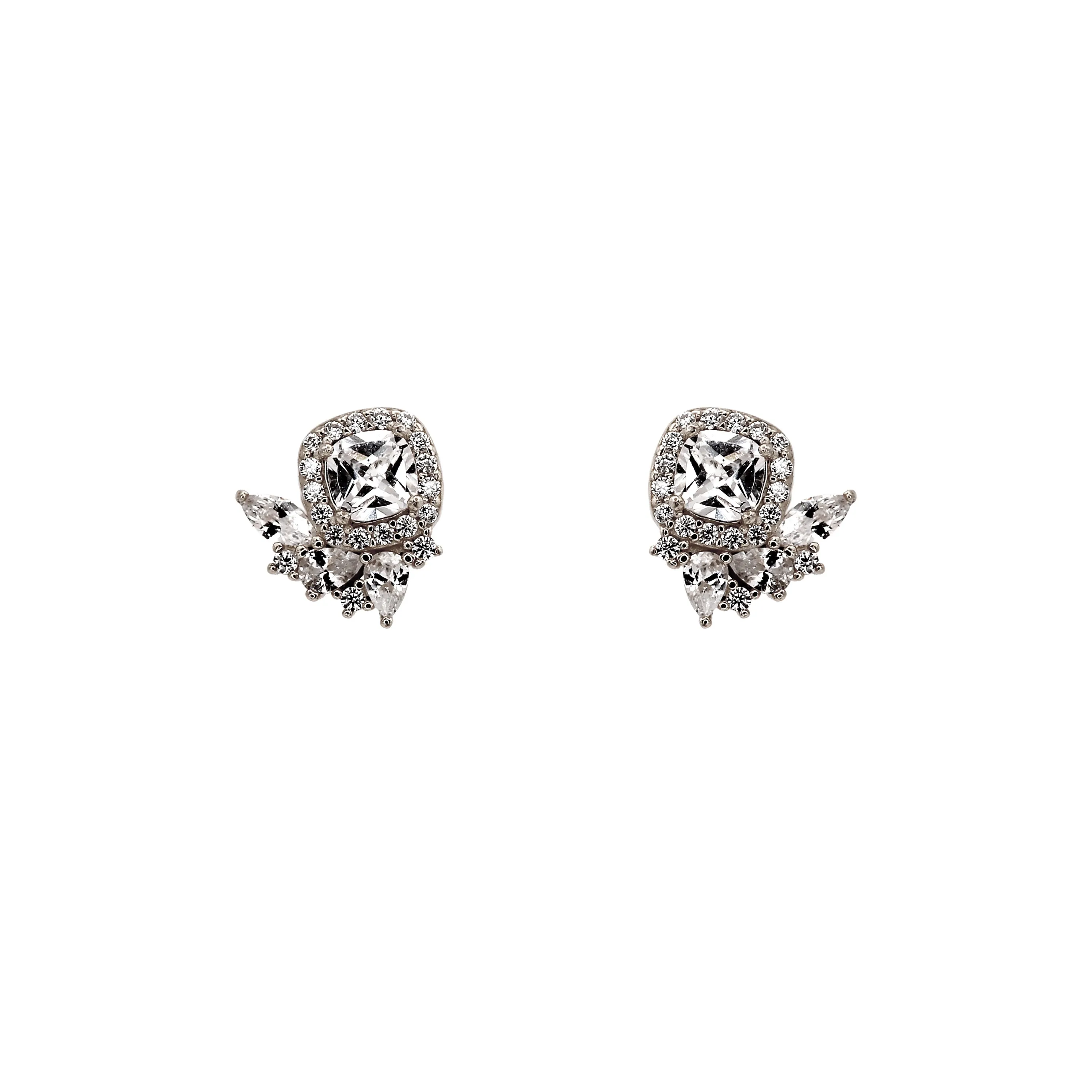 Unique Sparkling Gold Vermeil Stud Earrings