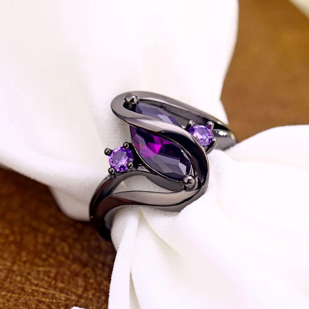 Vintage Purple Zircon Crystal Rings