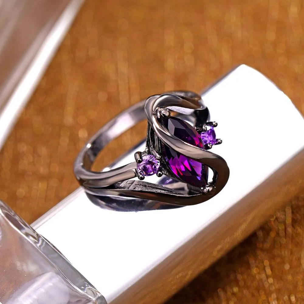 Vintage Purple Zircon Crystal Rings