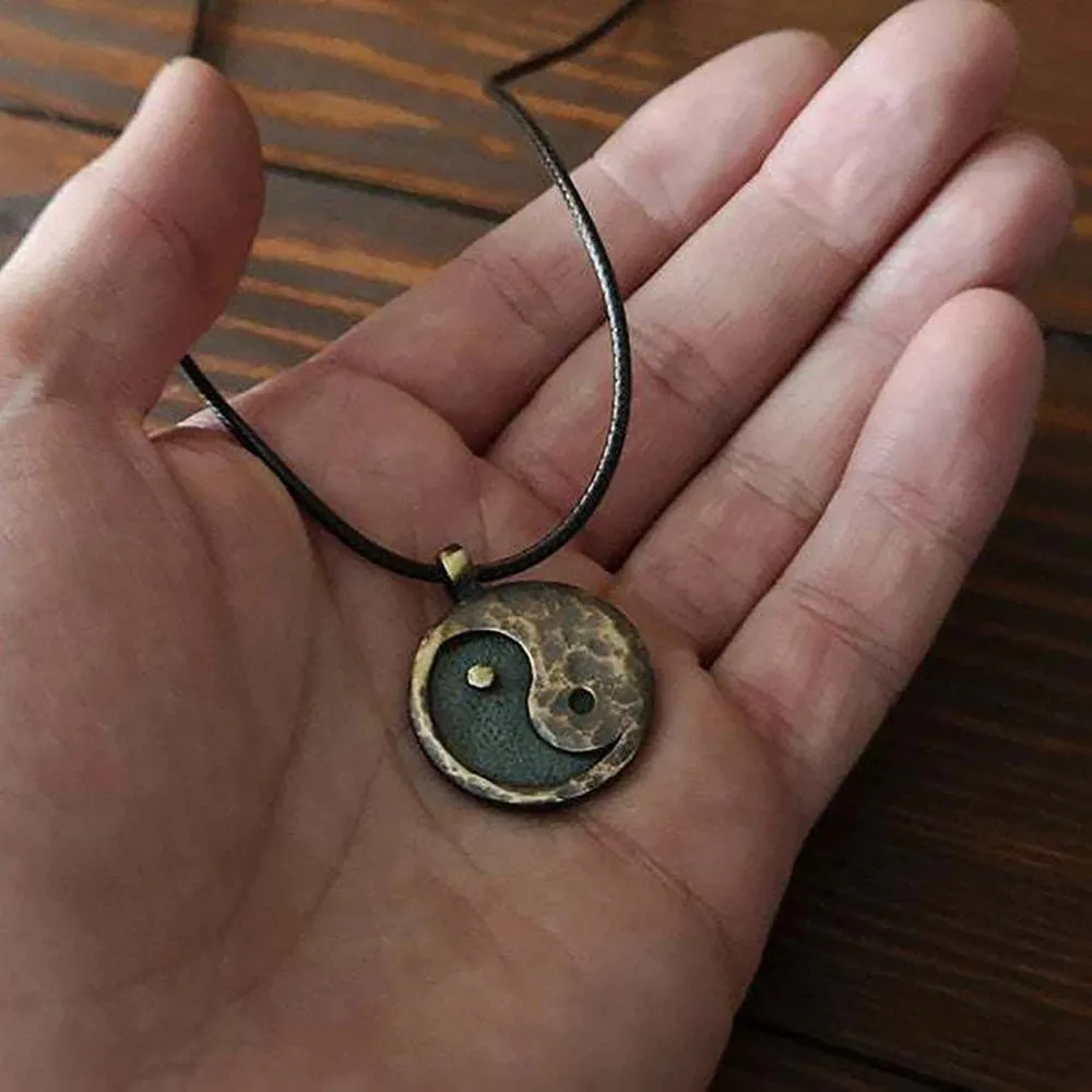 Vintage Taichi Symbol Yin Yang Necklace For Men