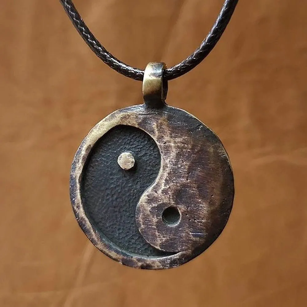 Vintage Taichi Symbol Yin Yang Necklace For Men