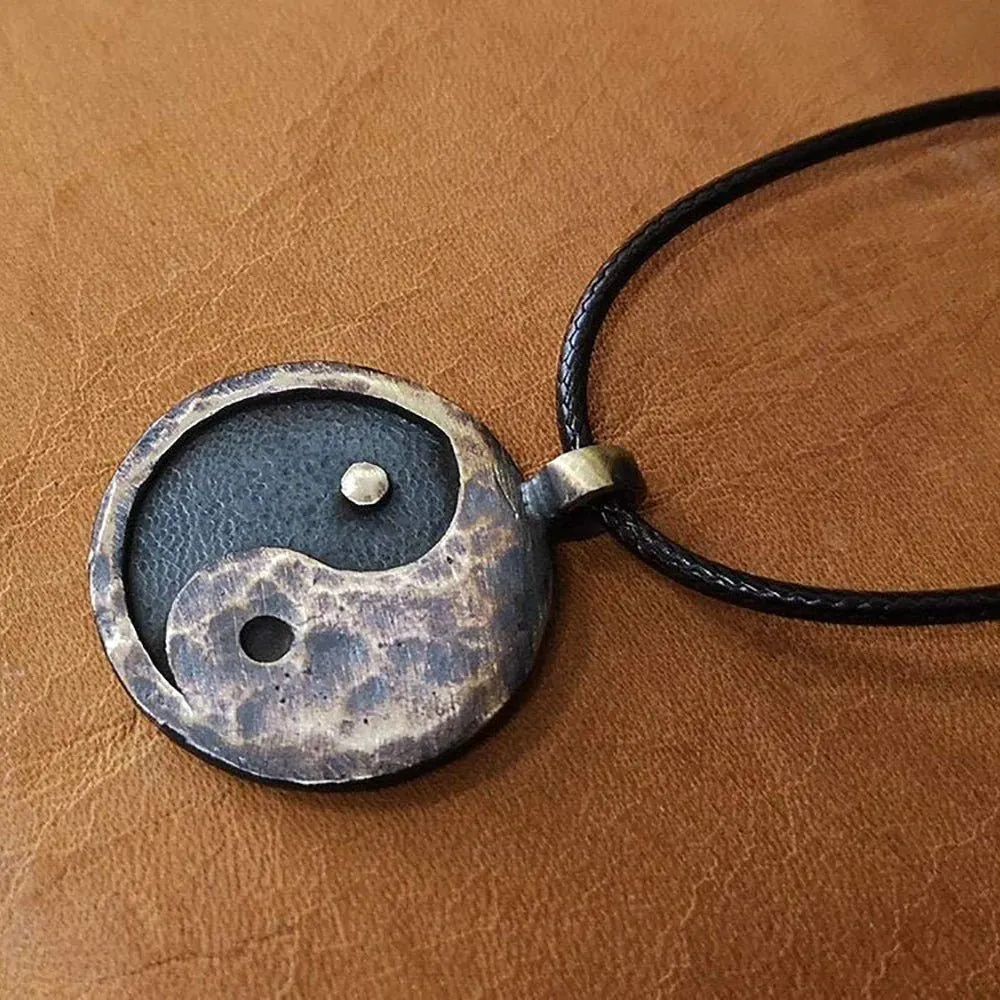 Vintage Taichi Symbol Yin Yang Necklace For Men