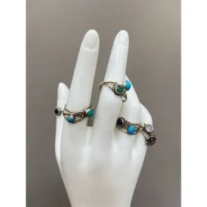 Vintage Tropical Breeze: Sterling Silver Rings Infused with Comfort and Vibes