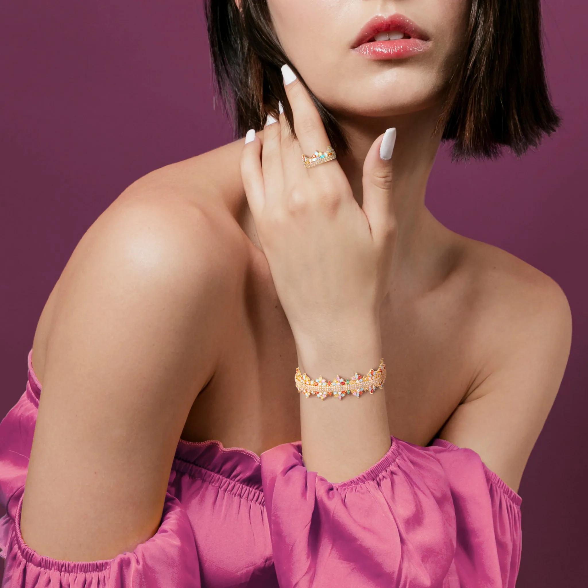 Vivid Luxe Colorful Bangle Set