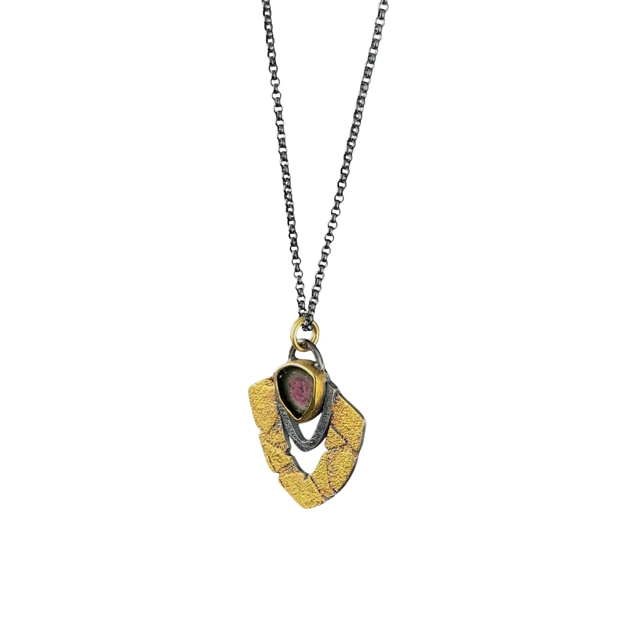 Watermelon Tourmaline Terra Pendant