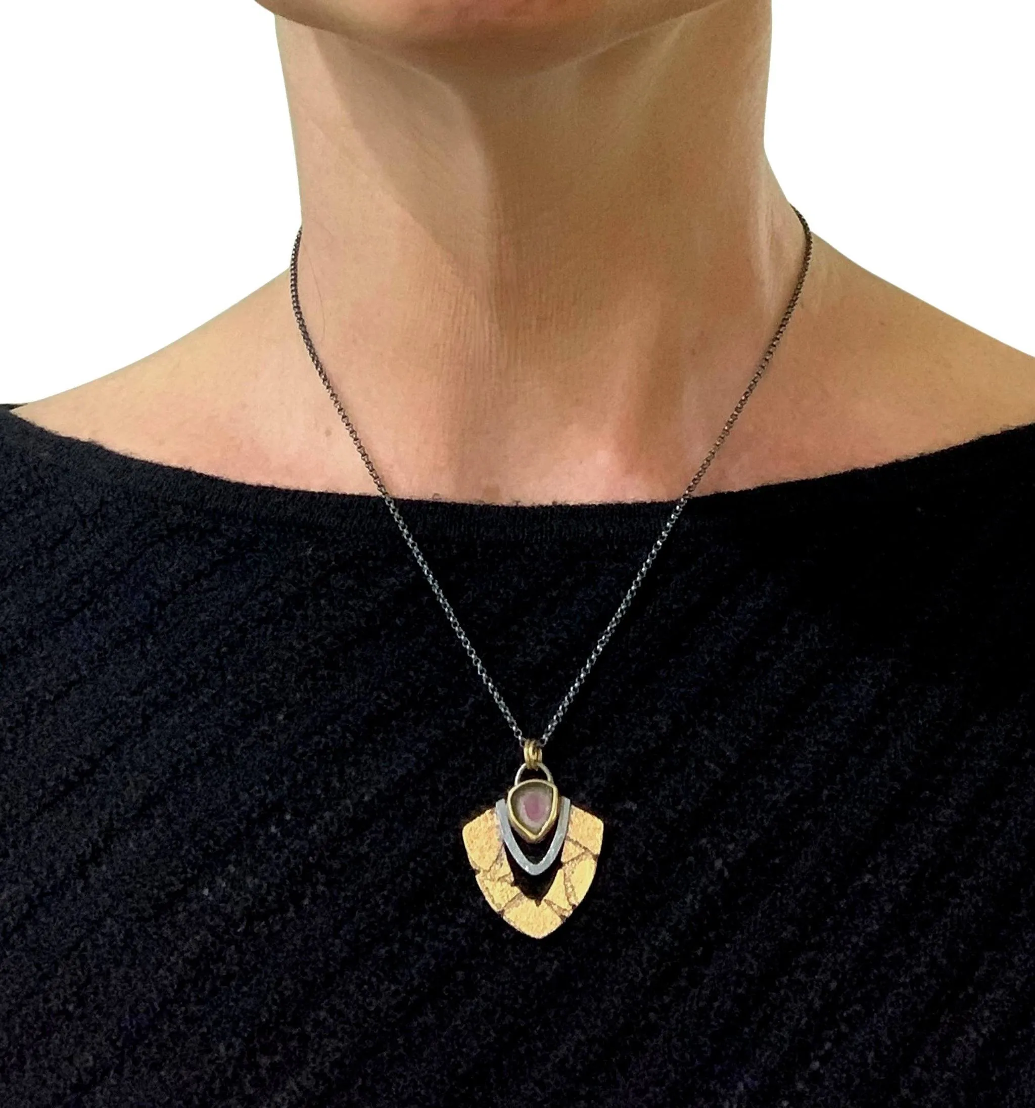 Watermelon Tourmaline Terra Pendant