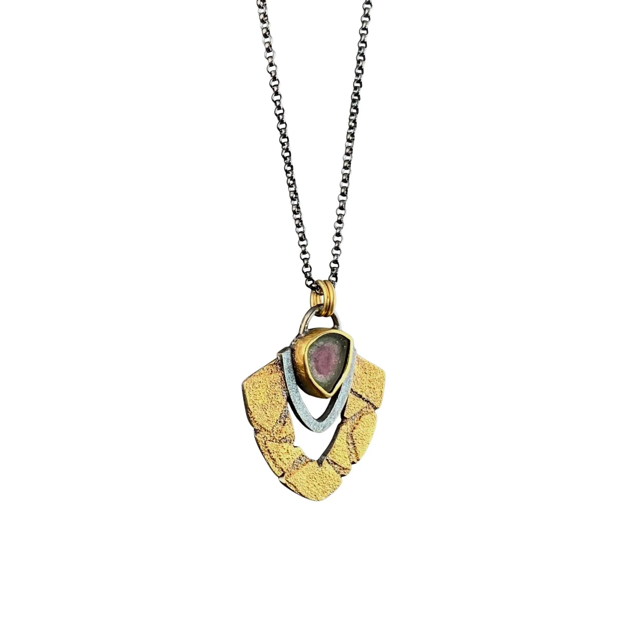 Watermelon Tourmaline Terra Pendant