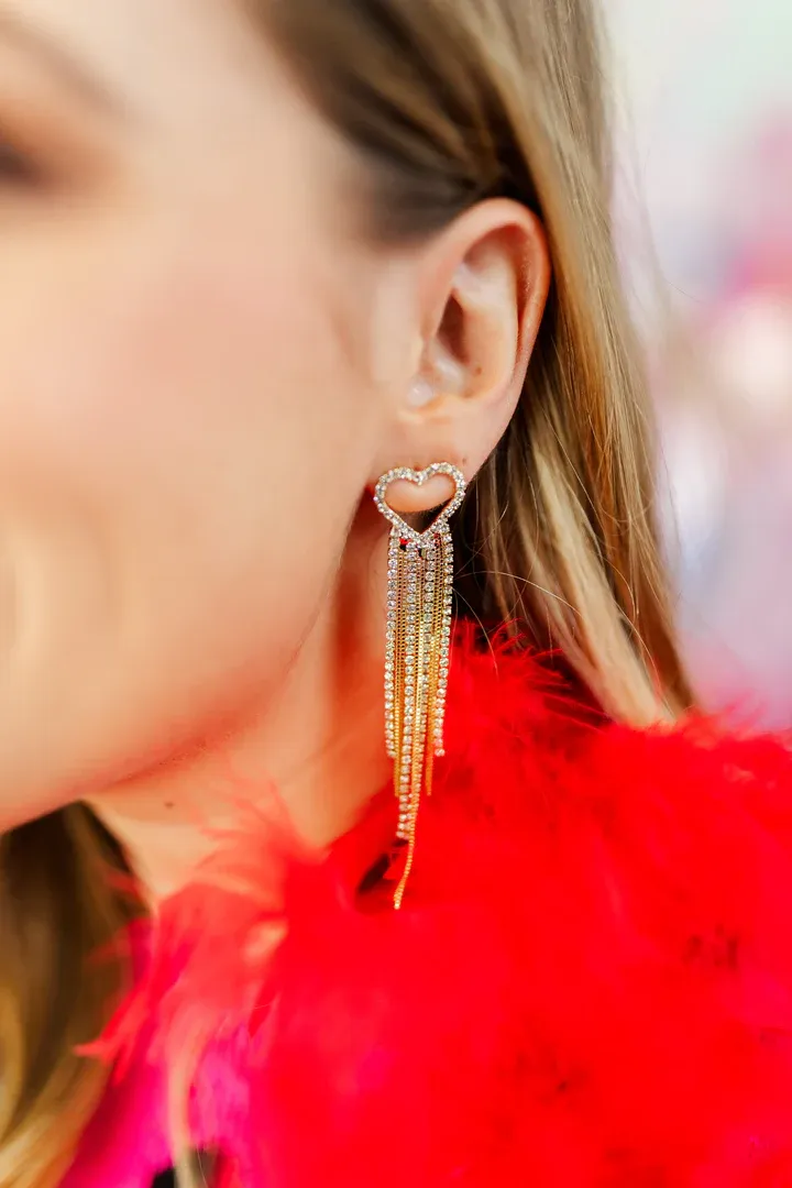 Wendy Heart Chain Drop Earrings