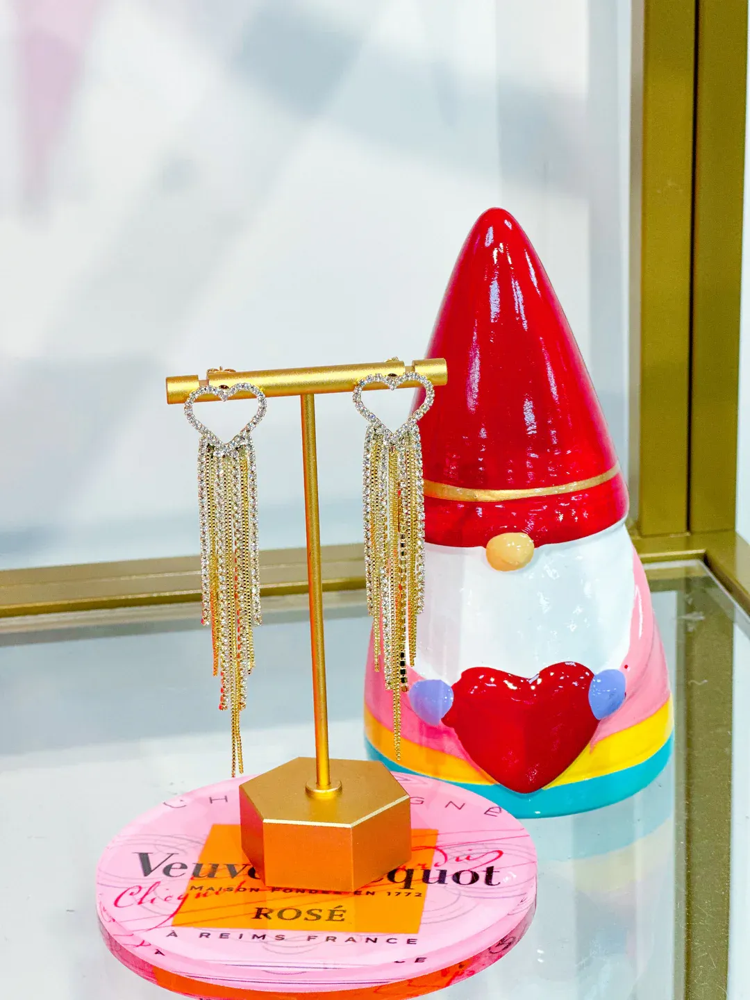 Wendy Heart Chain Drop Earrings