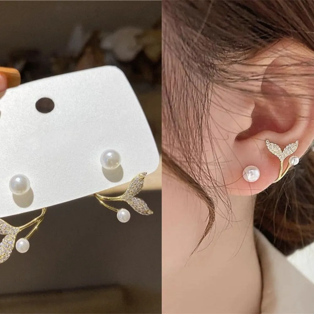 women earrings goldcolor crystal pearl dangle rhinestone pendants ✈️ free.shipping