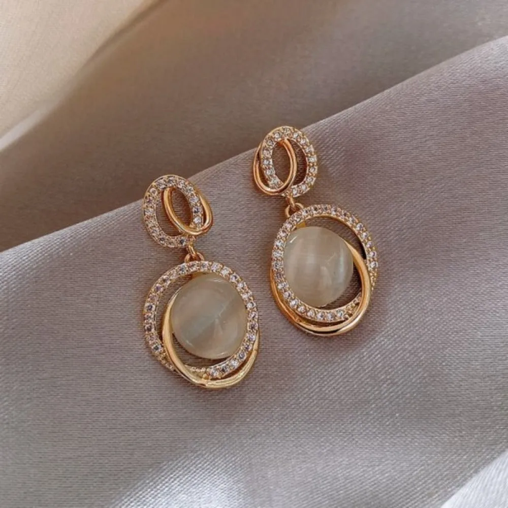 women earrings goldcolor crystal pearl dangle rhinestone pendants ✈️ free.shipping