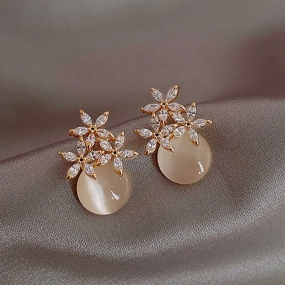women earrings goldcolor crystal pearl dangle rhinestone pendants ✈️ free.shipping