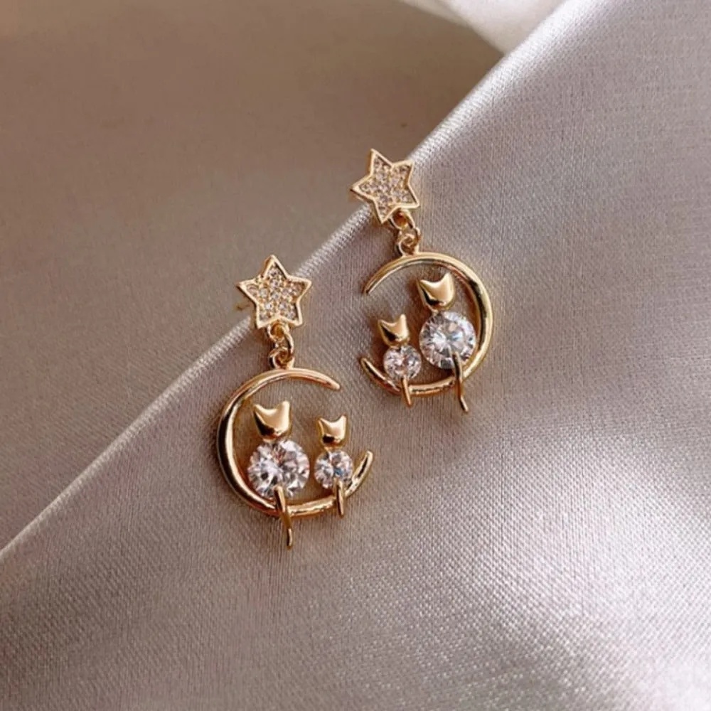 women earrings goldcolor crystal pearl dangle rhinestone pendants ✈️ free.shipping