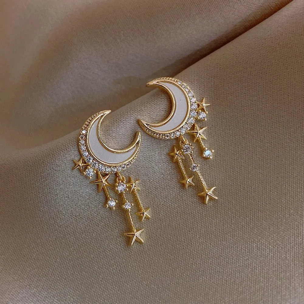 women earrings goldcolor crystal pearl dangle rhinestone pendants ✈️ free.shipping