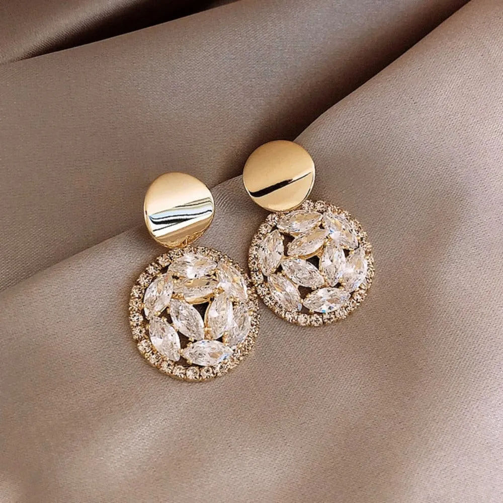 women earrings goldcolor crystal pearl dangle rhinestone pendants ✈️ free.shipping