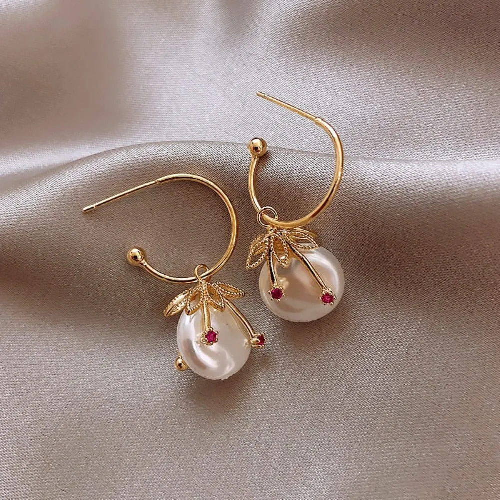 women earrings goldcolor crystal pearl dangle rhinestone pendants ✈️ free.shipping