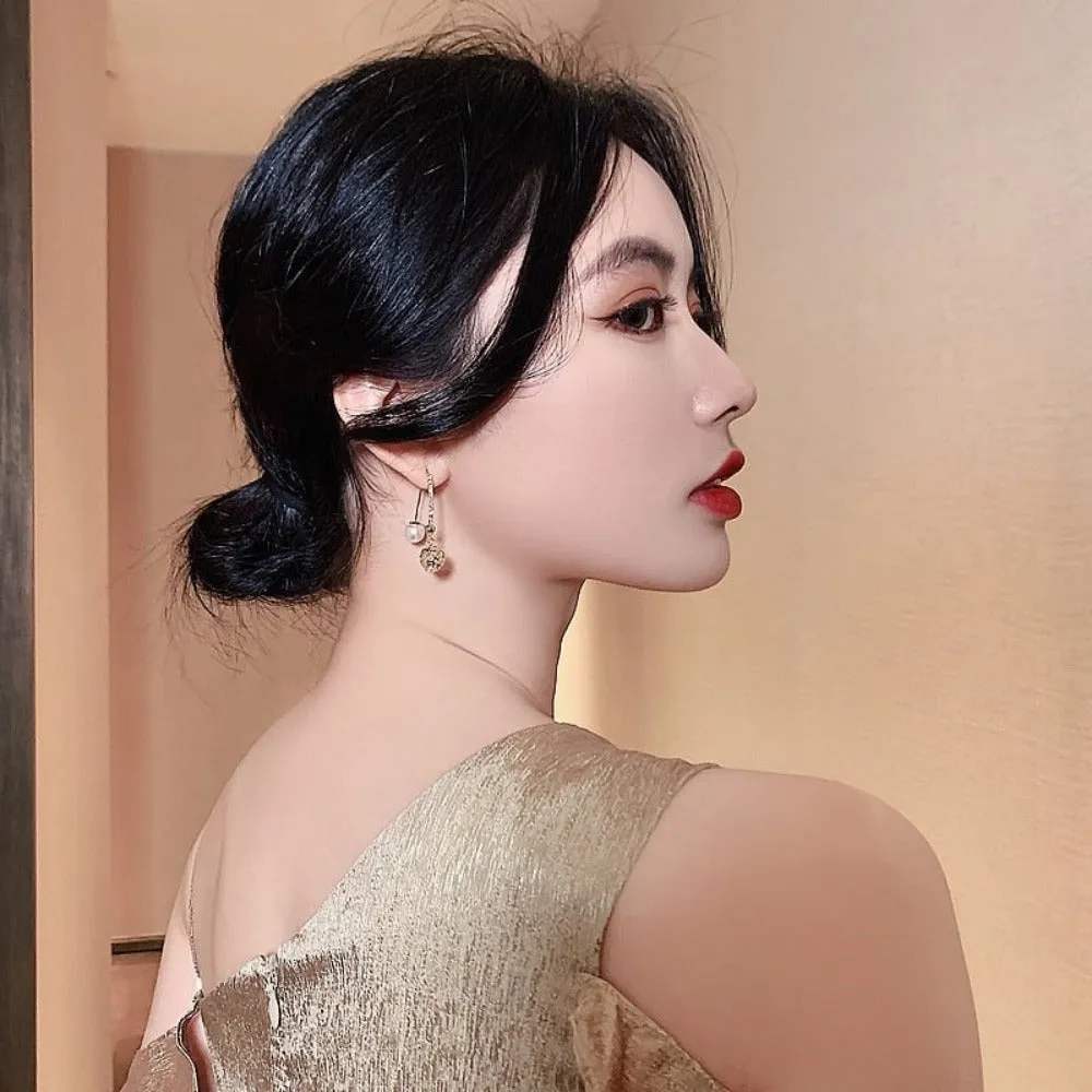 women earrings goldcolor crystal pearl dangle rhinestone pendants ✈️ free.shipping