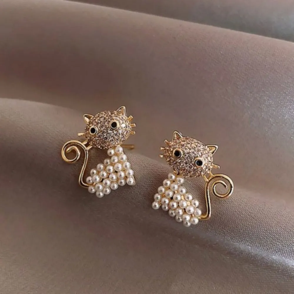 women earrings goldcolor crystal pearl dangle rhinestone pendants ✈️ free.shipping