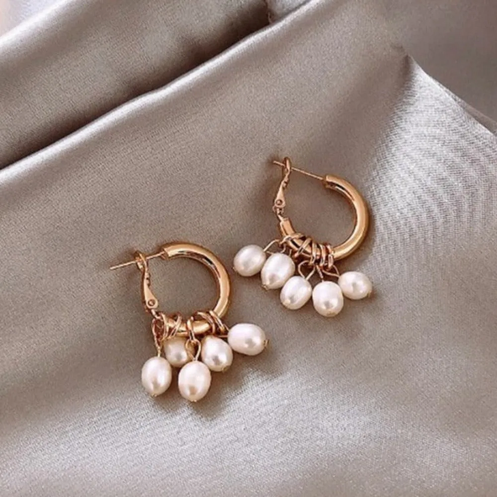 women earrings goldcolor crystal pearl dangle rhinestone pendants ✈️ free.shipping