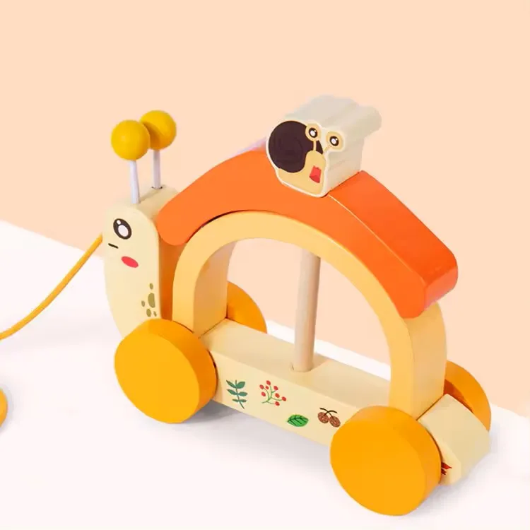 Wooden Snail Stacker Pull Along Toys for 1   Year Old Boy