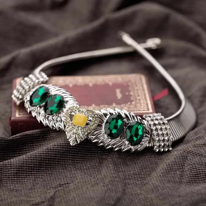 XL00449 Stylish Lightweight Silver Plated- قلادة بومة أنيقة