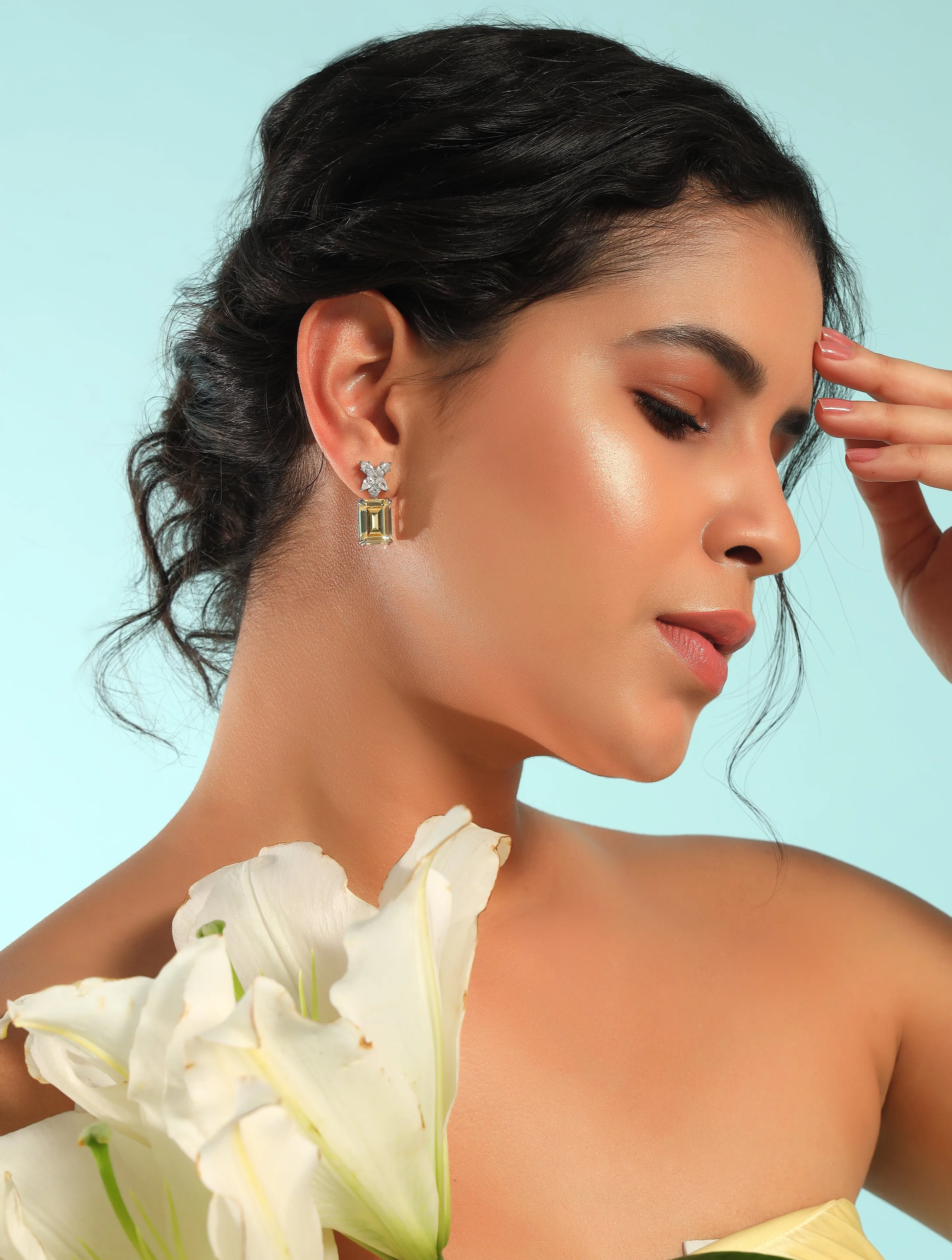 Yellow Saphire Earrings