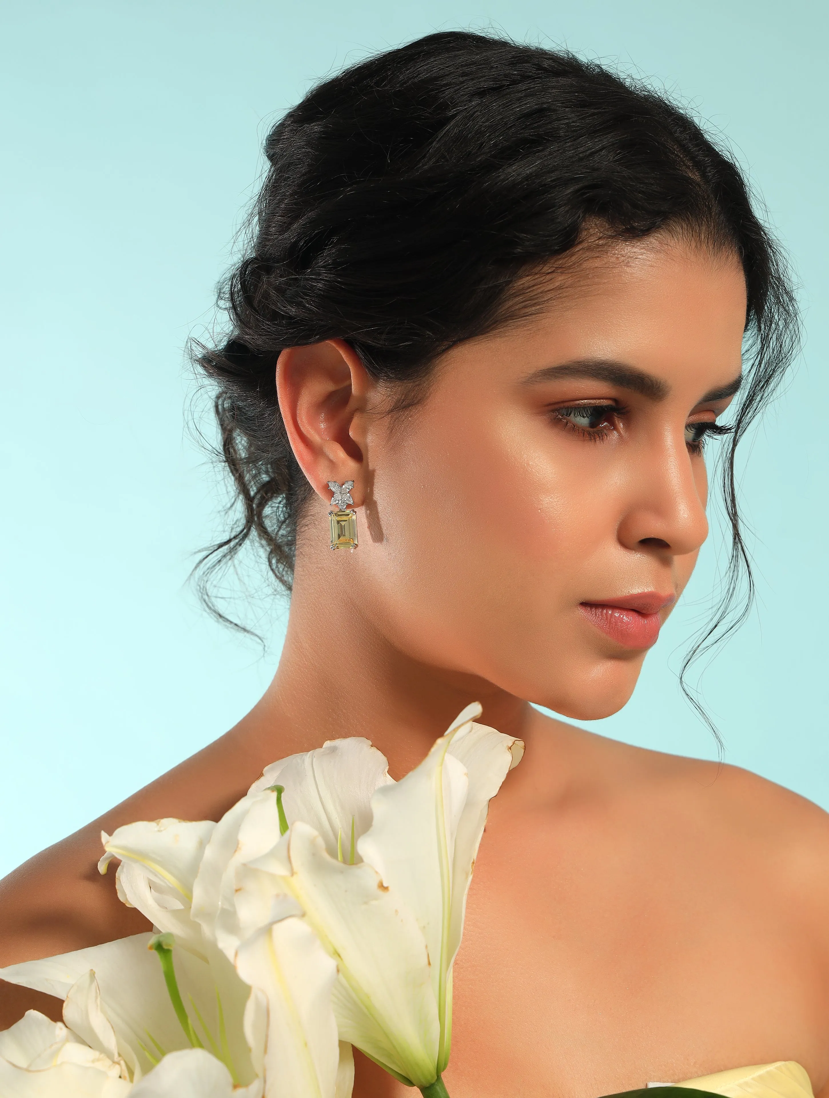 Yellow Saphire Earrings